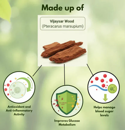 Ayurvedic Vijaysar Wood Glass – Natural Sugar Balance Tumbler 🩺